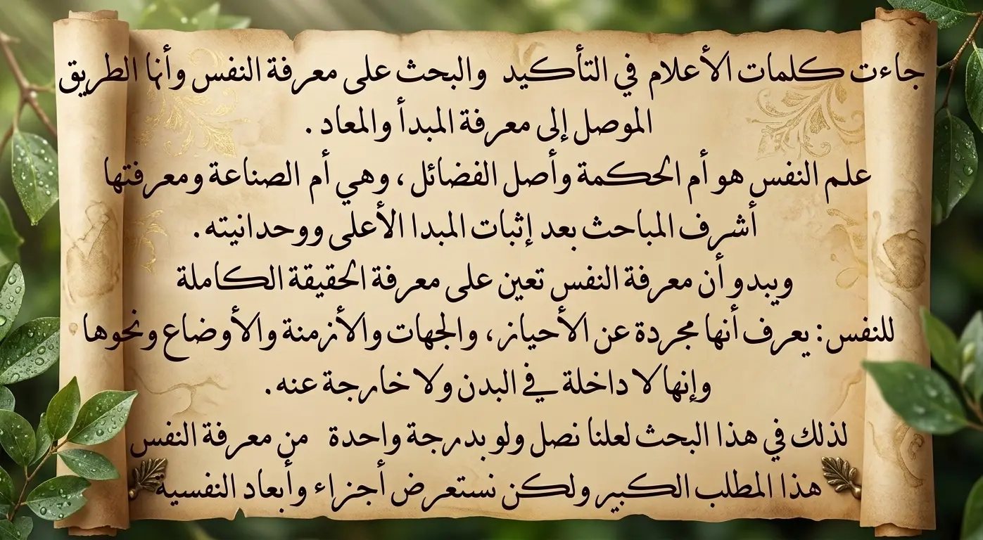 البطاقة الثالثة - كلمات الأعلام في معرفة النفس